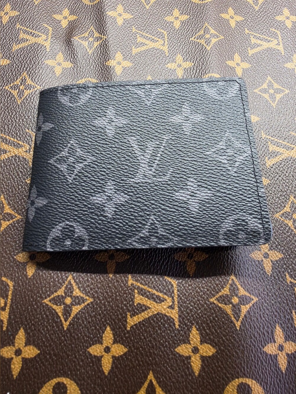 Louis Vuitton Monogram Eclipse Black Canvas Men's Wallet